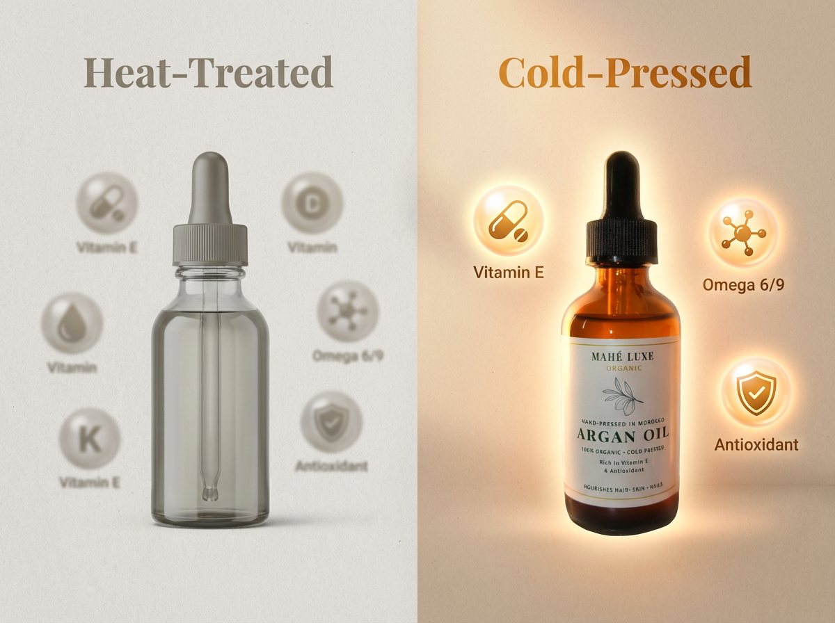 Organic Cold-Pressed Argan Oil Bundle – 120ml  Dual Bottle Set for Face, Body & Hair