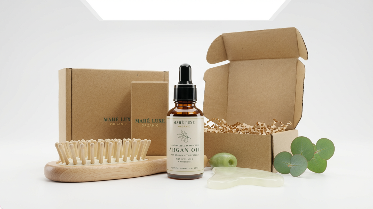 Organic Cold-Pressed Argan Oil Bundle – 120ml  Dual Bottle Set for Face, Body & Hair