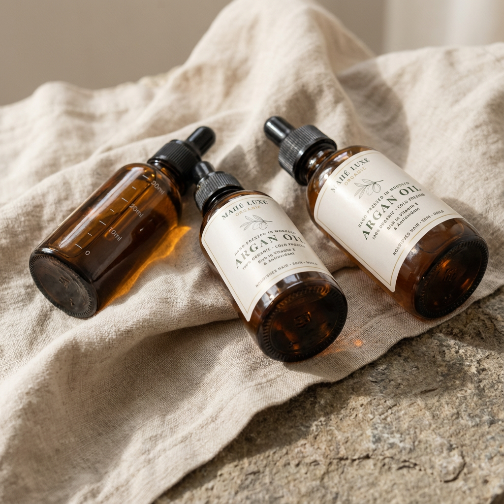 Organic Cold-Pressed Argan Oil Bundle – 120ml  Dual Bottle Set for Face, Body & Hair